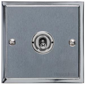 Elite Stepped Plate Range - Satin Chrome - 1 Gang Intermediate Dolly Switch