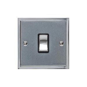 Elite Stepped Plate Range Polished Chrome Switches & Sockets, S02 - 1 Gang Intermediate Rocker Switch by Heritage Brass By M-Marcus