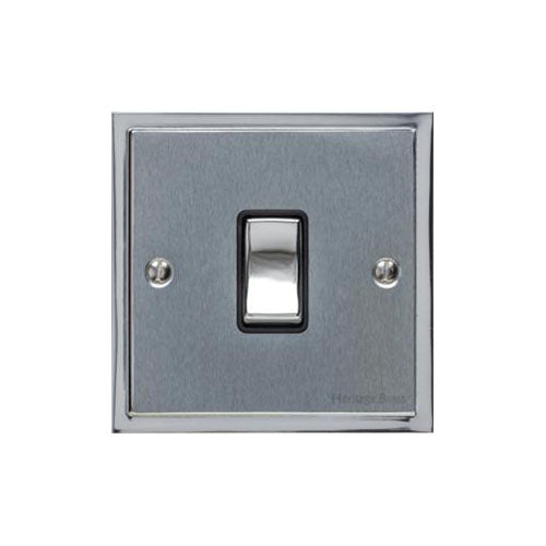 Elite Stepped Plate Range Polished Chrome Switches & Sockets, S02 - 1 Gang Intermediate Rocker Switch by Heritage Brass By M-Marcus