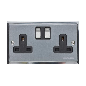 Elite Stepped Plate Range Satin Chrome Switches & Sockets, S03 - 20A Double Pole Switch by Heritage Brass By M-Marcus