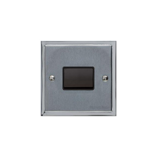 Elite Stepped Plate Range Satin Chrome Switches & Sockets, S03 - 6A Triple Pole Fan Isolator Switch by Heritage Brass By M-Marcus