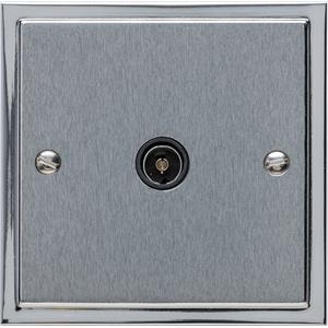 Elite Stepped Plate Range - Satin Chrome - 1 Gang Isolated TV Coaxial Socket