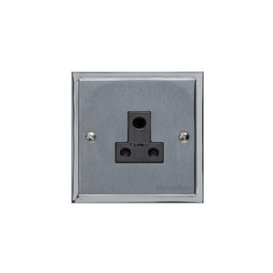 Elite Stepped Plate Range Satin Chrome Switches & Sockets, S03 - 5 Amp 3 Round Pin Socket by Heritage Brass By M-Marcus