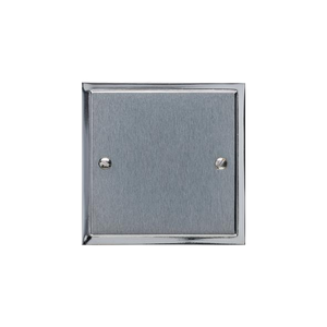 Elite Stepped Plate Range Satin Chrome Switches & Sockets, S03 - Single Blank Plate by Heritage Brass By M-Marcus