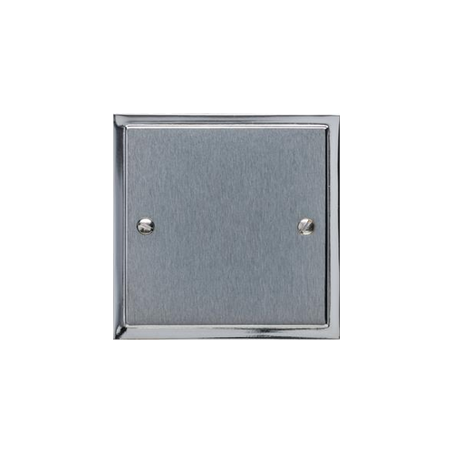 Elite Stepped Plate Range Satin Chrome Switches & Sockets, S03 - Single Blank Plate by Heritage Brass By M-Marcus