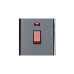 Elite Stepped Plate Range Satin Chrome Switches & Sockets, S03 - 45A DP Cooker Switch with Neon (tall plate) by Heritage Brass By M-Marcus