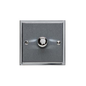 Elite Stepped Plate Range Satin Chrome Switches & Sockets, S03 - 1G Multi Location Secondary Dimmer by Heritage Brass By M-Marcus