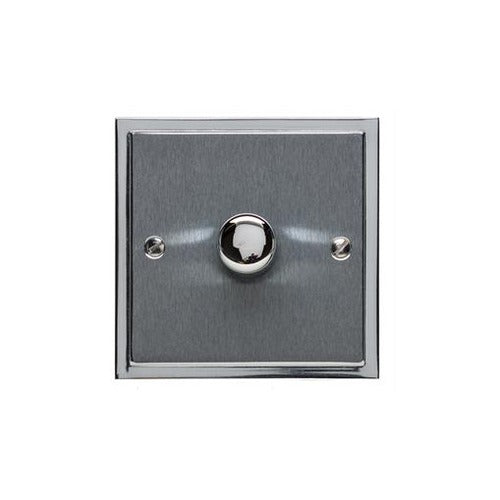 Elite Stepped Plate Range Satin Chrome Switches & Sockets, S03 - 1G Multi Location Secondary Dimmer by Heritage Brass By M-Marcus