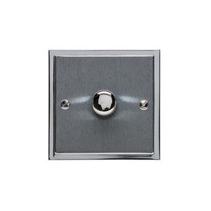 Elite Stepped Plate Range Satin Chrome Switches & Sockets, S03 - 1G Multi Location Secondary Dimmer by Heritage Brass By M-Marcus