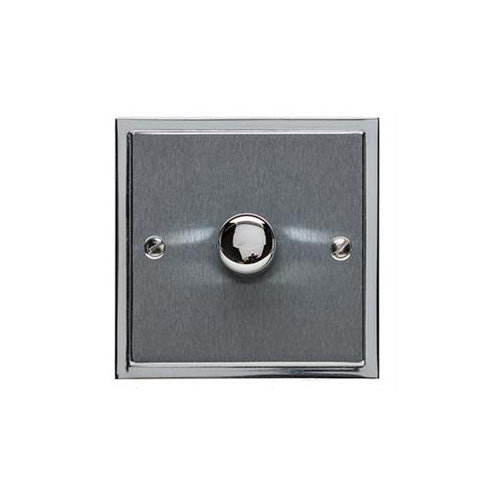 Elite Stepped Plate Range Satin Chrome Switches & Sockets, S03 - 1G Multi Location Secondary Dimmer by Heritage Brass By M-Marcus