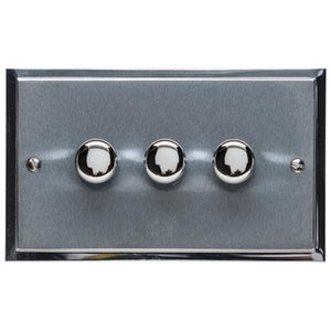 Elite Stepped Plate Range Satin Chrome Switches & Sockets, S03 - 3G Multi Location Secondary Dimmer by Heritage Brass By M-Marcus