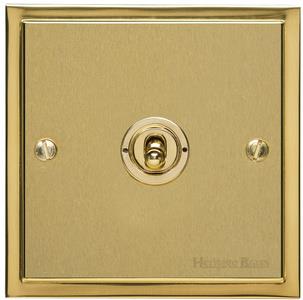 Elite Stepped Plate Range - Satin Brass - 1 Gang Dolly Switch