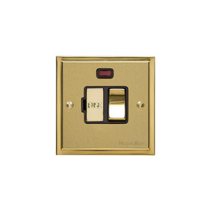 Elite Stepped Plate Range Satin Brass Switches & Sockets, S04 - Switched Spur with Neon (13 Amp) by Heritage Brass By M-Marcus