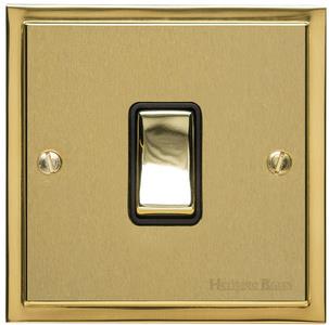 Elite Stepped Plate Range - Satin Brass - 1 Gang Switch (10 Amp)