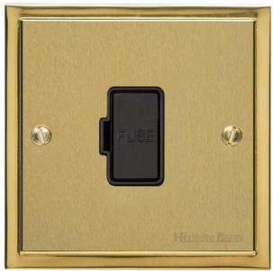 Heritage Brass Electrical, Elite Stepped Plate Range - Satin Brass - Unswitched Spur (13 Amp), Unswitched Spur (13 Amp), 13 Amp Fused Spur Units, Unswitched Spur (13 Amp)