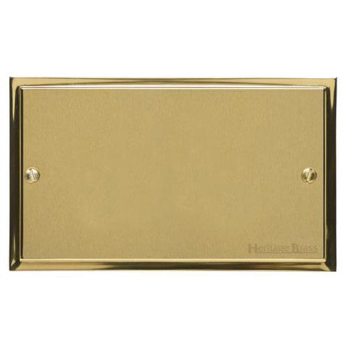 Elite Stepped Plate Range Satin Brass Switches & Sockets, S04 - Double Blank Plate by Heritage Brass By M-Marcus