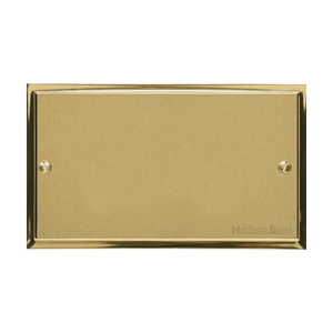 Elite Stepped Plate Range Satin Brass Switches & Sockets, S04 - Double Blank Plate by Heritage Brass By M-Marcus