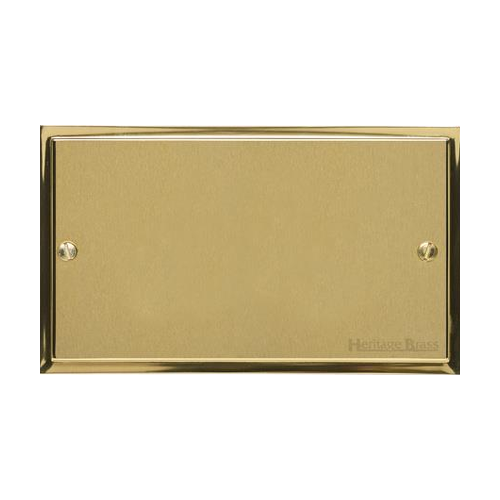 Elite Stepped Plate Range Satin Brass Switches & Sockets, S04 - Double Blank Plate by Heritage Brass By M-Marcus