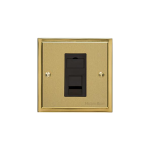 Elite Stepped Plate Range Satin Brass Switches & Sockets, S04 - 1 Gang RJ45 by Heritage Brass By M-Marcus