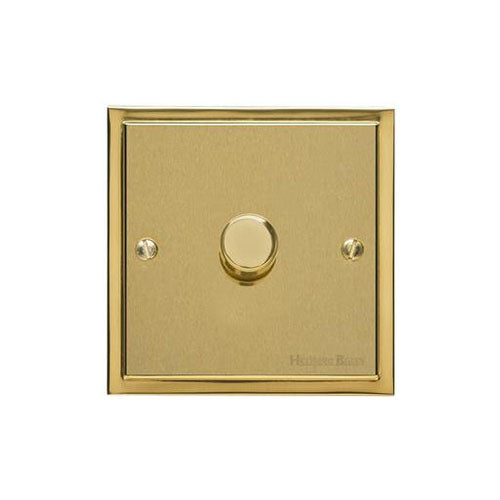 Elite Stepped Plate Range Satin Brass Switches & Sockets, S04 - 1G Multi Location Secondary Dimmer by Heritage Brass By M-Marcus