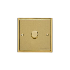 Elite Stepped Plate Range Satin Brass Switches & Sockets, S04 - 1 Gang Dimmer 400 watts (Compatible with halogen/ incandescent bulbs) by Heritage Brass By M-Marcus