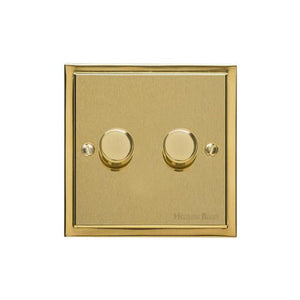 Elite Stepped Plate Range Satin Brass Switches & Sockets, S04 - 2G Multi Location Secondary Dimmer by Heritage Brass By M-Marcus
