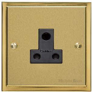 Elite Stepped Plate Range - Satin Brass - 5 Amp 3 Round Pin Socket