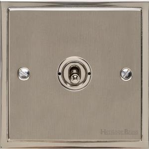 Elite Stepped Plate Range - Satin Nickel - 1 Gang Intermediate Dolly Switch