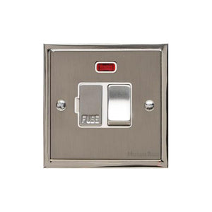 Elite Stepped Plate Range Satin Nickel Switches & Sockets, S05 - Switched Spur with Neon (13 Amp) by Heritage Brass By M-Marcus