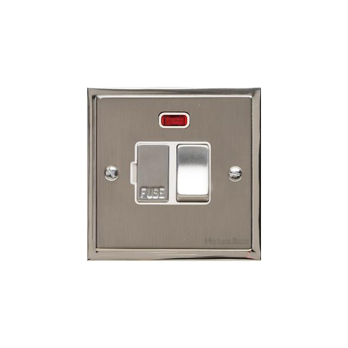 Elite Stepped Plate Range Satin Nickel Switches & Sockets, S05 - Switched Spur with Neon (13 Amp) by Heritage Brass By M-Marcus