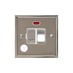 Elite Stepped Plate Range Satin Nickel Switches & Sockets, S05 - Switched Spur with Neon + Cord (13 Amp) by Heritage Brass By M-Marcus