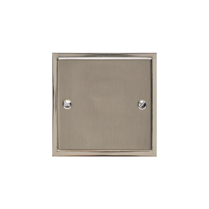 Elite Stepped Plate Range Satin Nickel Switches & Sockets, S05 - Single Blank Plate by Heritage Brass By M-Marcus