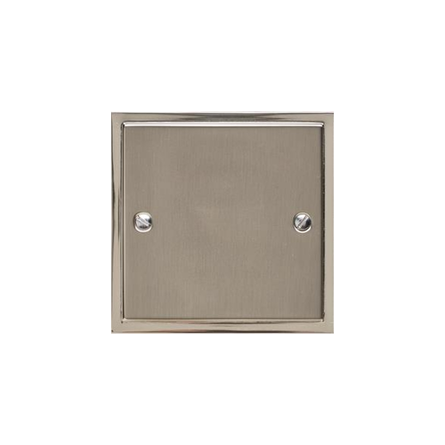 Elite Stepped Plate Range Satin Nickel Switches & Sockets, S05 - Single Blank Plate by Heritage Brass By M-Marcus