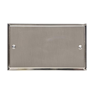 Elite Stepped Plate Range Satin Nickel Switches & Sockets, S05 - Double Blank Plate by Heritage Brass By M-Marcus