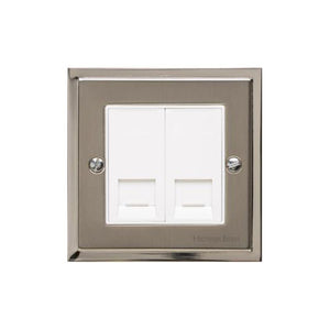 Elite Stepped Plate Range Satin Nickel Switches & Sockets, S05 - 2 Gang RJ45 by Heritage Brass By M-Marcus