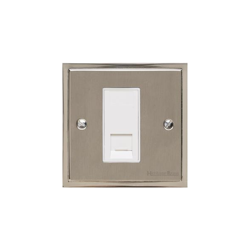 Elite Stepped Plate Range Satin Nickel Switches & Sockets, S05 - 1 Gang RJ45 by Heritage Brass By M-Marcus