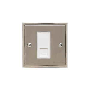 Elite Stepped Plate Range Satin Nickel Switches & Sockets, S05 - 1 Gang RJ11 by Heritage Brass By M-Marcus