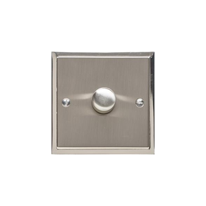 Elite Stepped Plate Range Satin Nickel Switches & Sockets, S05 - 1 Gang Dimmer 400 watts (Compatible with halogen/ incandescent bulbs) by Heritage Brass By M-Marcus