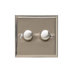 Elite Stepped Plate Range Satin Nickel Switches & Sockets, S05 - 2G Multi Location Secondary Dimmer by Heritage Brass By M-Marcus