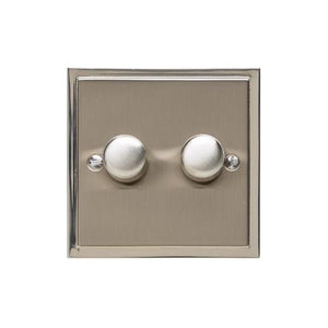 Elite Stepped Plate Range Satin Nickel Switches & Sockets, S05 - 2G Multi Location Secondary Dimmer by Heritage Brass By M-Marcus