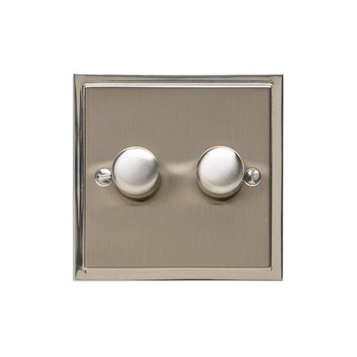 Elite Stepped Plate Range Satin Nickel Switches & Sockets, S05 - 2G Multi Location Secondary Dimmer by Heritage Brass By M-Marcus