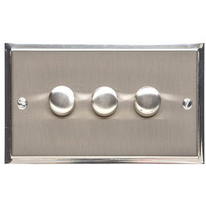 Elite Stepped Plate Range Satin Nickel Switches & Sockets, S05 - 3G Multi Location Secondary Dimmer by Heritage Brass By M-Marcus