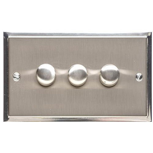Elite Stepped Plate Range Satin Nickel Switches & Sockets, S05 - 3G Multi Location Secondary Dimmer by Heritage Brass By M-Marcus