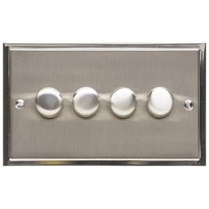 Elite Stepped Plate Range Satin Nickel Switches & Sockets, S05 - 4G Multi Location Secondary Dimmer by Heritage Brass By M-Marcus