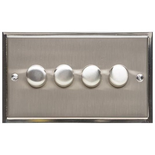 Elite Stepped Plate Range Satin Nickel Switches & Sockets, S05 - 4G Multi Location Secondary Dimmer by Heritage Brass By M-Marcus