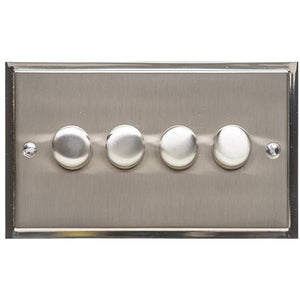 Elite Stepped Plate Range Satin Nickel Switches & Sockets, S05 - 4G Multi Location Secondary Dimmer by Heritage Brass By M-Marcus