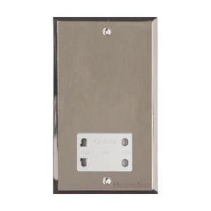 Elite Stepped Plate Range Satin Nickel Switches & Sockets, S05 - Shaver Socket Output Voltage 110/240V by Heritage Brass By M-Marcus