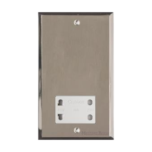 Elite Stepped Plate Range Satin Nickel Switches & Sockets, S05 - Shaver Socket Output Voltage 110/240V by Heritage Brass By M-Marcus