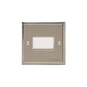 Elite Stepped Plate Range Satin Nickel Switches & Sockets, S05 - 6A Triple Pole Fan Isolator Switch by Heritage Brass By M-Marcus