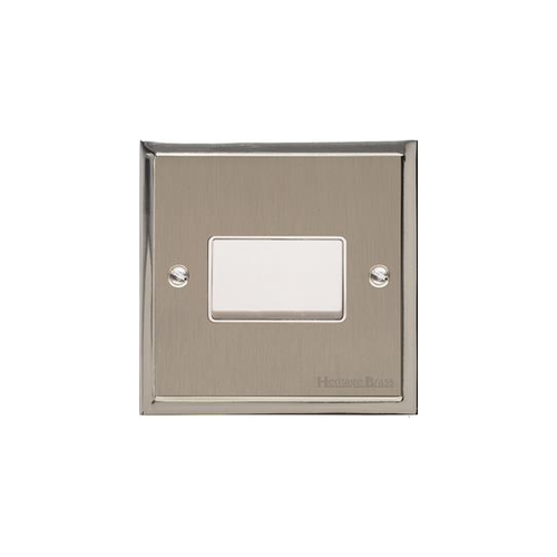 Elite Stepped Plate Range Satin Nickel Switches & Sockets, S05 - 6A Triple Pole Fan Isolator Switch by Heritage Brass By M-Marcus